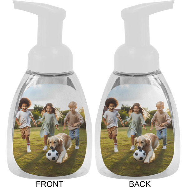 Photo Foam Soap Bottle - White - Front & Back