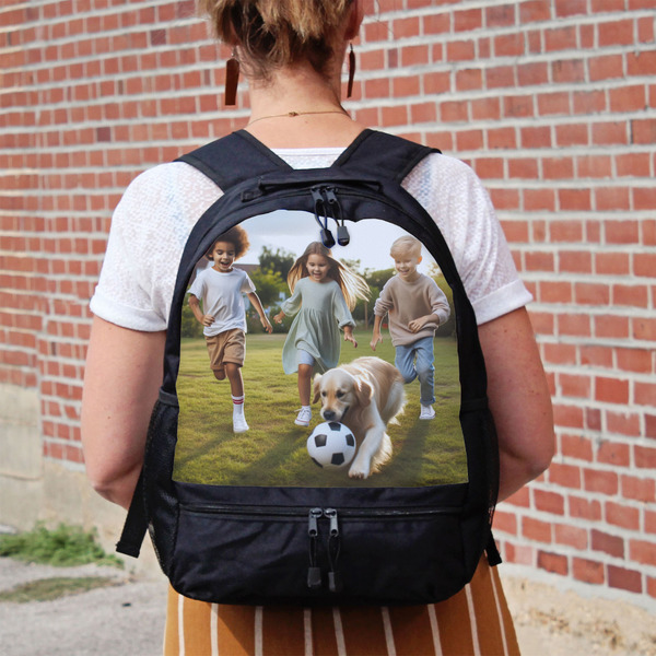 Photo Large Backpack - Black - On Back