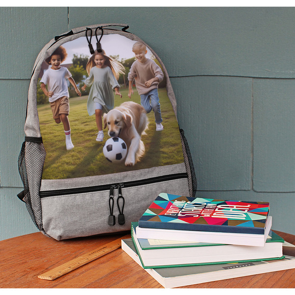 Photo Large Backpack - Gray - On Desk