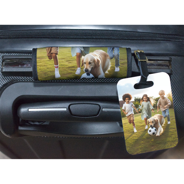 Photo Luggage Wrap & Plastic Rectangular Tag - In Context
