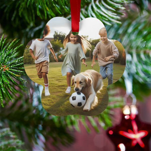 Photo Metal Paw Ornament - Lifestyle