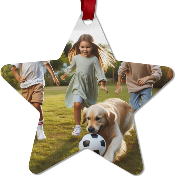 Custom Photo Metal Star Ornament - Double-Sided