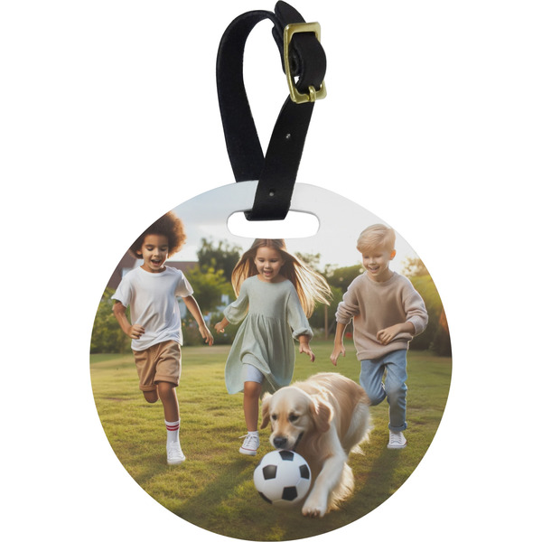 Custom Photo Plastic Luggage Tag - Round (Personalized)