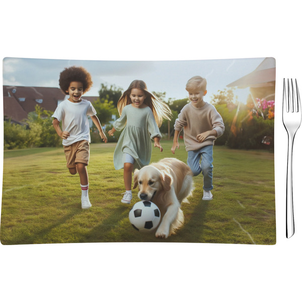 Custom Photo Rectangular Glass Appetizer / Dessert Plate