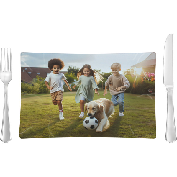 Custom Photo Glass Rectangular Lunch / Dinner Plate - Single