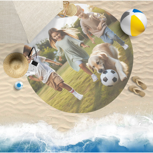 Photo Round Beach Towel Lifestyle