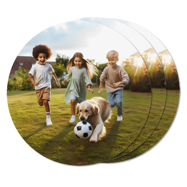 Photo Round Fridge Magnet - THREE