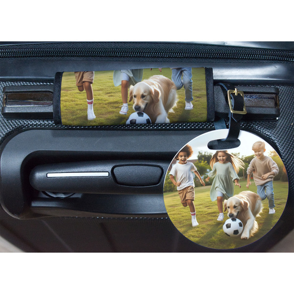 Photo Round Luggage Tag & Handle Wrap - In Context