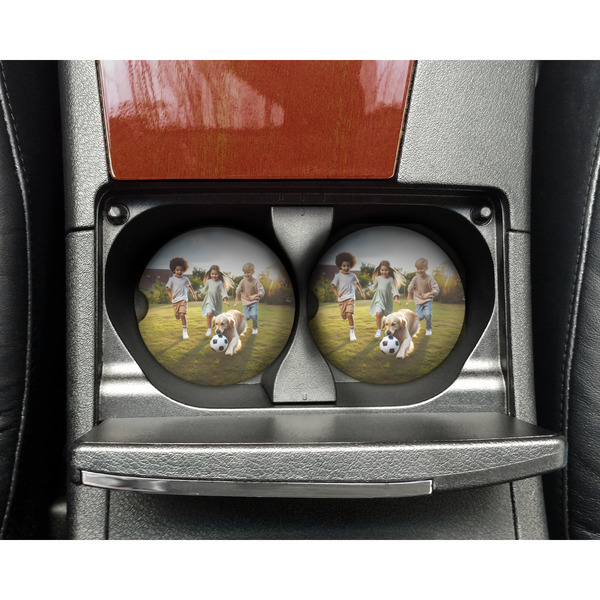 Photo Sandstone Car Coaster - In Cup Holder