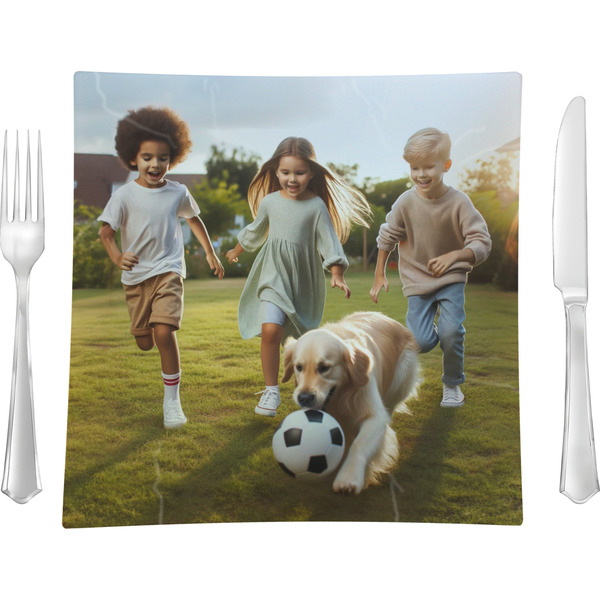 Custom Photo 9.5" Glass Square Lunch / Dinner Plate