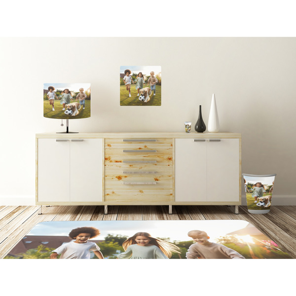 Photo Square Wall Decal Wooden Desk