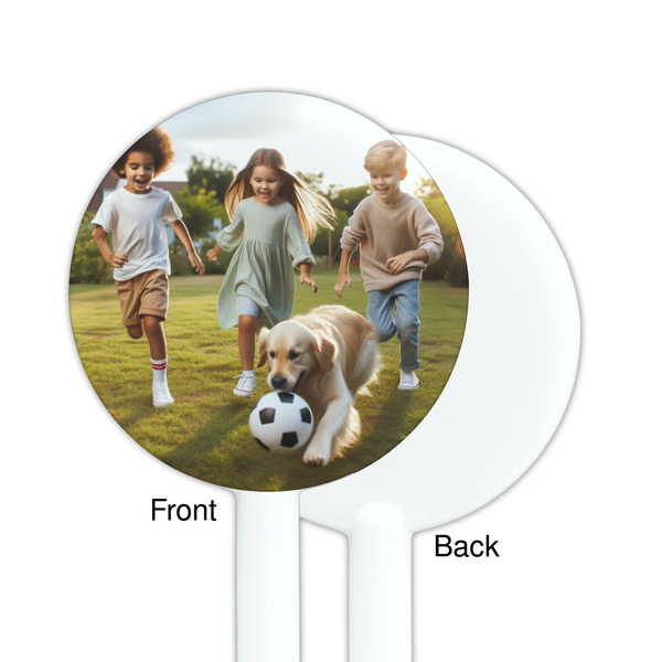 Photo White Plastic 5.5" Stir Stick - Single Sided - Round - Front & Back