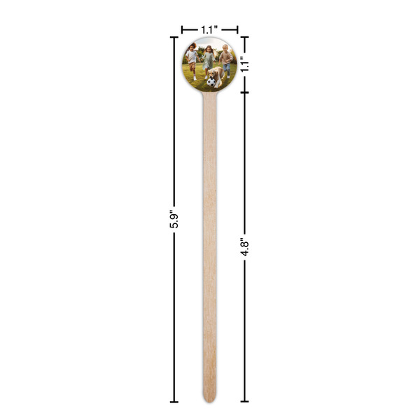 Photo Wooden 6" Stir Stick - Round - Dimensions