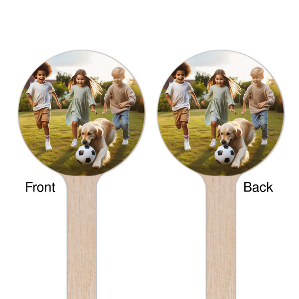 Photo Wooden 7.5" Stir Stick - Round - Double Sided - Front & Back