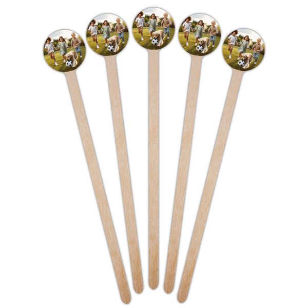 Photo Wooden 7.5" Stir Stick - Round - Fan View