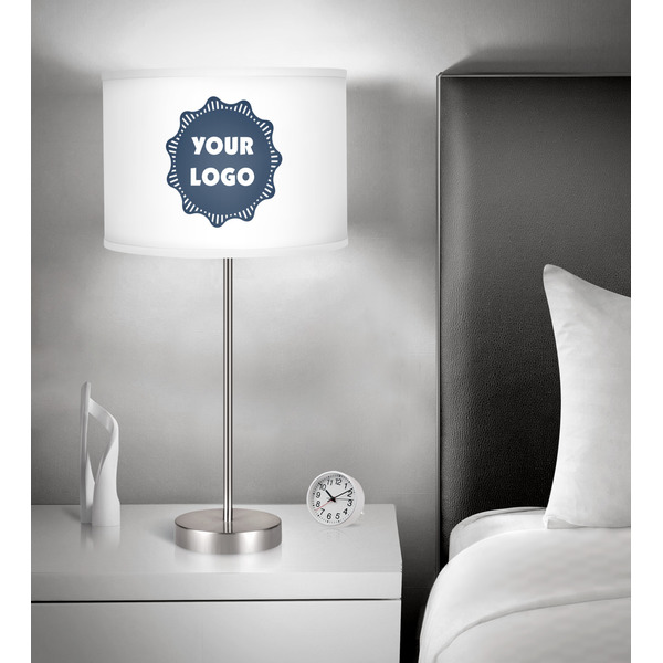 Logo 13" Drum Lampshade - In Room