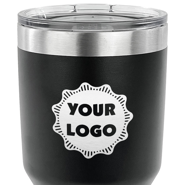 Logo 30 oz Stainless Steel Ringneck Tumbler - Black - CLOSE UP