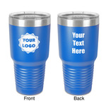 Logo 30 oz Stainless Steel Tumbler - Royal Blue - Double-Sided