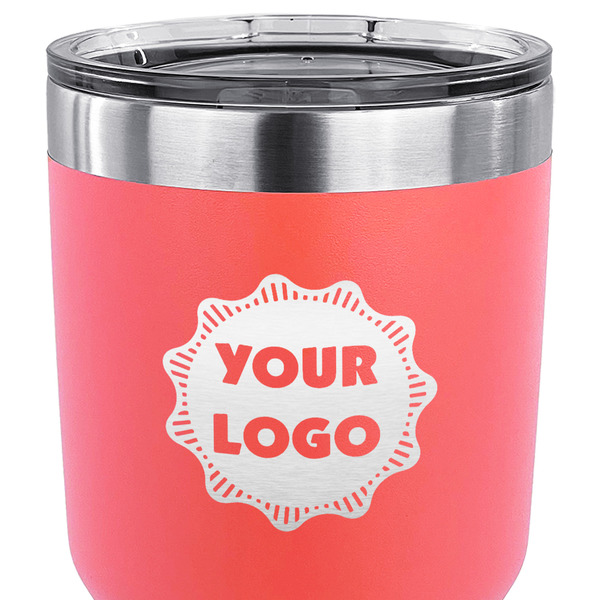 Logo 30 oz Stainless Steel Ringneck Tumbler - Coral - CLOSE UP