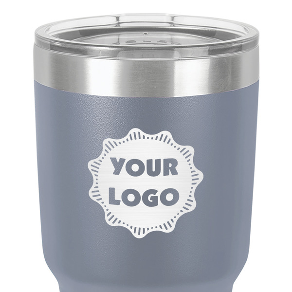 Logo 30 oz Stainless Steel Ringneck Tumbler - Grey - Close Up