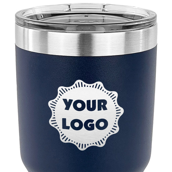 Logo 30 oz Stainless Steel Ringneck Tumbler - Navy - CLOSE UP