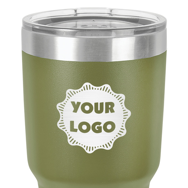 Logo 30 oz Stainless Steel Ringneck Tumbler - Olive - Close Up