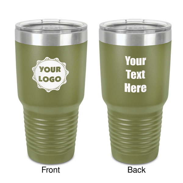 Custom Logo 30 oz Stainless Steel Tumbler - Olive - Double-Sided