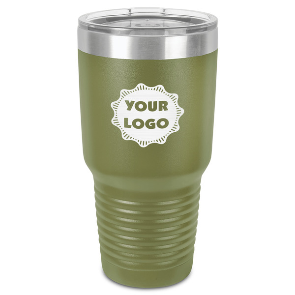 Logo 30 oz Stainless Steel Ringneck Tumbler - Olive - Front