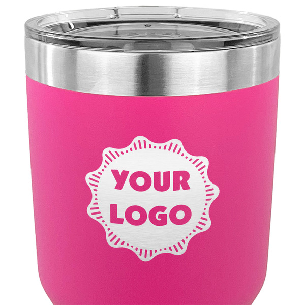 Logo 30 oz Stainless Steel Ringneck Tumbler - Pink - CLOSE UP