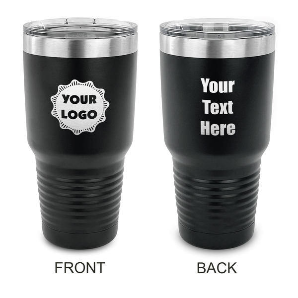 Custom Logo 30 oz Stainless Steel Tumbler - Black - Double-Sided
