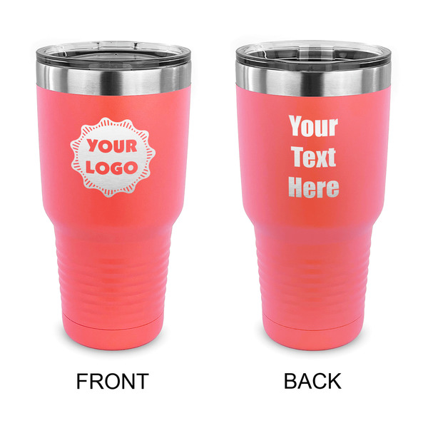 Custom Logo 30 oz Stainless Steel Tumbler - Coral - Double-Sided