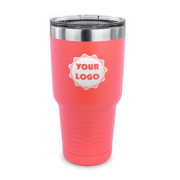 Custom Logo 30 oz Stainless Steel Tumbler - Coral - Single-Sided