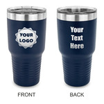 Logo 30 oz Stainless Steel Tumbler - Navy - Double-Sided