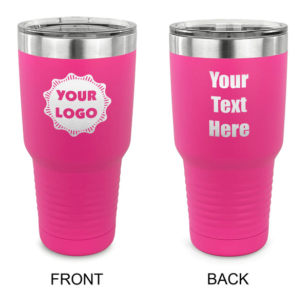 Custom Logo 30 oz Stainless Steel Tumbler - Pink - Double-Sided