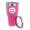Logo 30 oz Stainless Steel Ringneck Tumblers - Pink - LID OFF