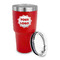 Logo 30 oz Stainless Steel Ringneck Tumblers - Red - LID OFF
