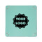 Logo 6" x 6" Teal Leatherette Snap Up Tray - APPROVAL