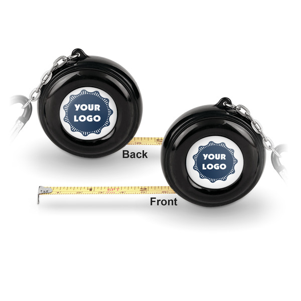 Logo 6ft Pocket Tape Measure w/ Carabiner Hook - Front and Back