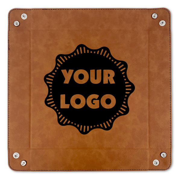 Logo 9" x 9" Leatherette Snap Up Tray - APPROVAL (FLAT)