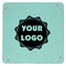 Logo 9" x 9" Teal Leatherette Snap Up Tray - APPROVAL