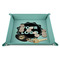 Logo 9" x 9" Teal Leatherette Snap Up Tray - STYLED