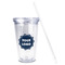 Logo Acrylic Tumbler - Full Print - Front straw out
