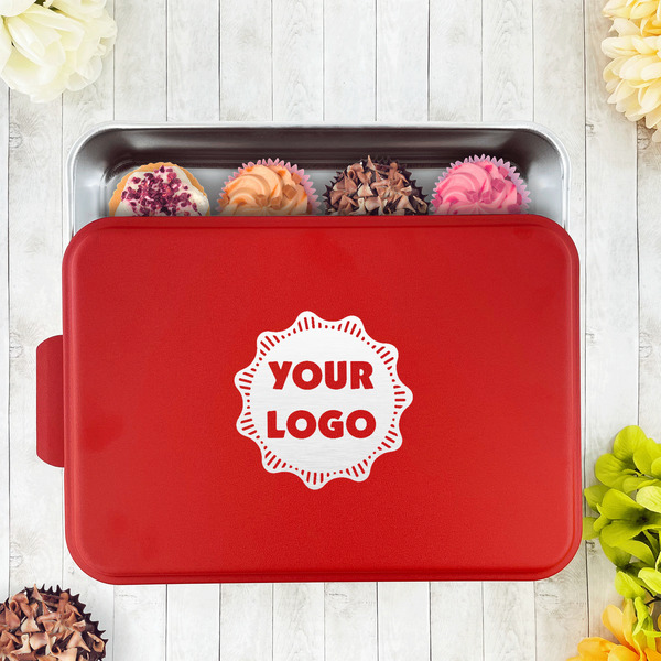 Logo Aluminum Baking Pan - Red Lid - LIFESTYLE