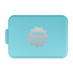 Logo Aluminum Baking Pan with Teal Lid