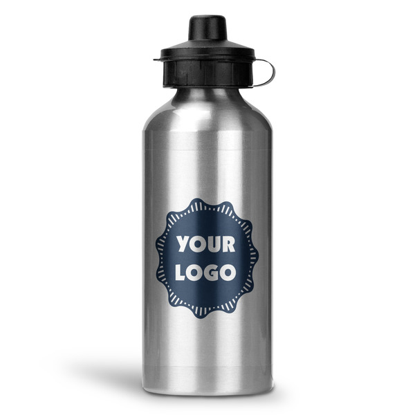 Custom Logo Water Bottle - Aluminum - 20 oz - Silver