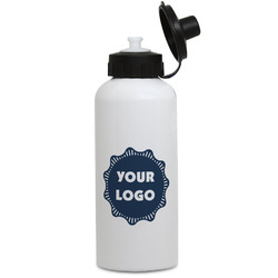 Logo Water Bottles - Aluminum - 20 oz - White