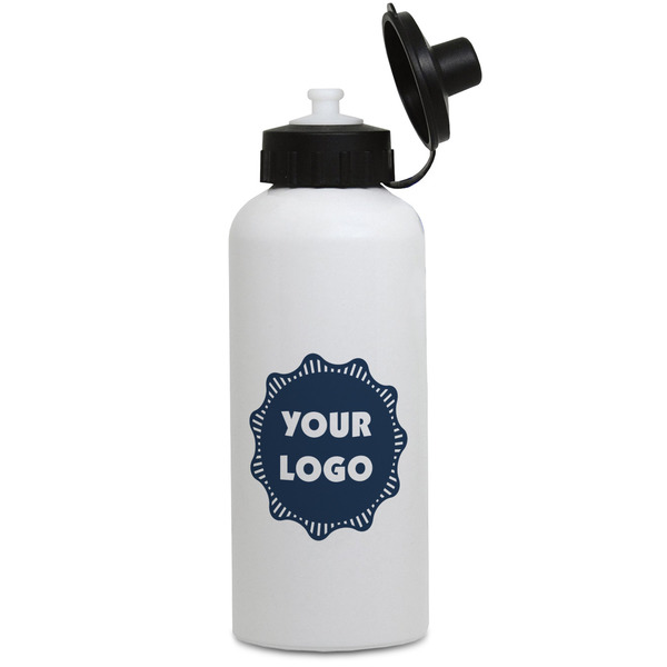 Custom Logo Water Bottles - Aluminum - 20 oz - White