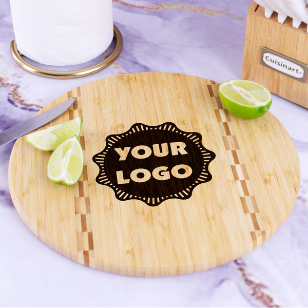 Logo Bamboo Cutting Board - In Context