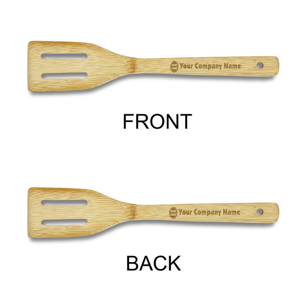 Logo Bamboo Slotted Spatulas - Double Sided - APPROVAL
