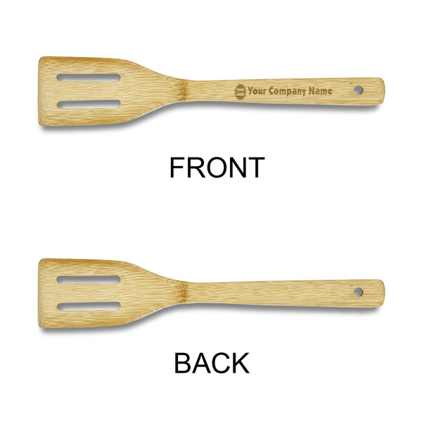 Logo Bamboo Slotted Spatulas - Single Sided - APPROVAL